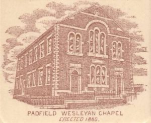 Drawing of Padfield Wesleyan Chapel, 1880