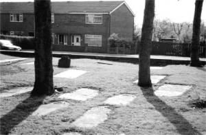 Photograph of the remains of the Methodist graveyard, Hadfield