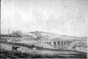 Drawing of Dinting Station and Viaduct