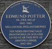 Blue Plaque to Edmund Potter