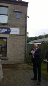 The Mayor unveiling the Edmond Potter Blue Plaque