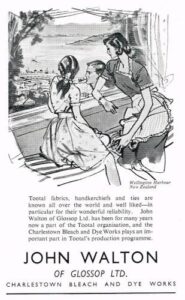 Advert for John Walton of Glossop, 1948