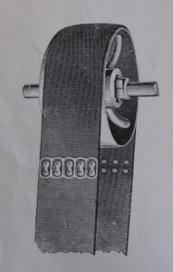 Photograph of instructions for fixing belt fasteners - step 7