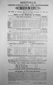 Railway timetable 1843