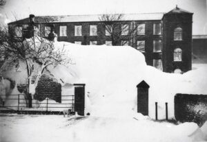 Photograph of Hurst Mill in snow in 1940