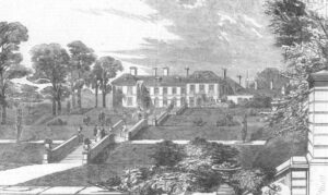 Drawing of Glossop Hall
