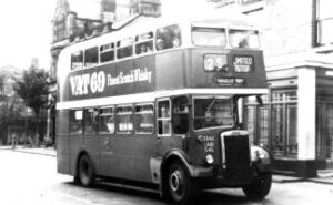 Photograph of a Manchester bus in 1961