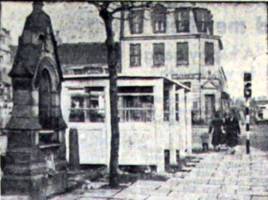 Photograph of bus shelter in Norfolk Square, 1959