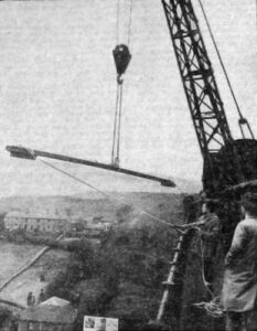 Photograph of a crane at Dinting Arches