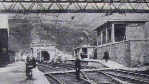 Photograph of Woodhead station and signal box
