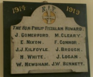 Photograph of All Saints Roman Catholic Church war memorial, Old Glossop
