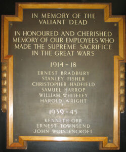Photograph of the War Memorial of Glossop Dale Co-operative Society
