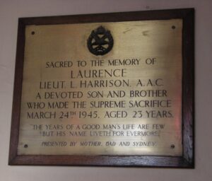 Photograph of World War Two Memorial in Zion Church, Simmondley