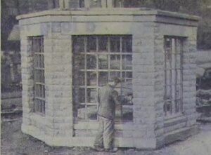 Photograph of the Partington Memorial Shelter being built, Jan 1954