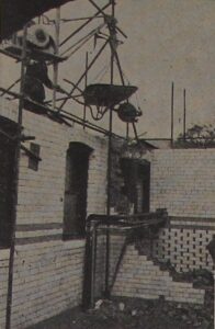 Photograph of the removal of the steam rooms at Wood's Bath, 1960