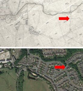 Map showing Newton's Mil
