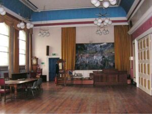 Photograph of the main room in Glossop Town Hall