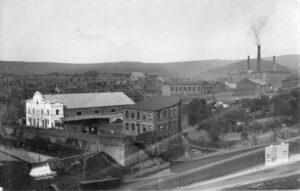 Photograph of the Coronation Bridge on George Street, Glossop 1912