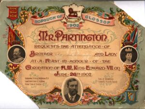 Souvenir card given to Friendly Societies at the Coronation 1902