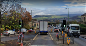 Photograph of traffic on Mottram Moor