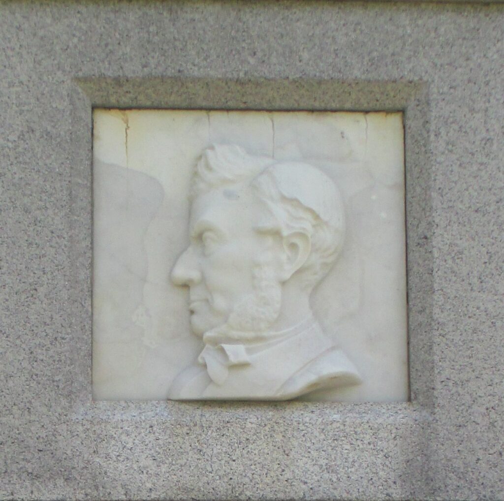 Photograph of Sculpture of Daniel Wood in Woods Memorial in Howard Park Glossop