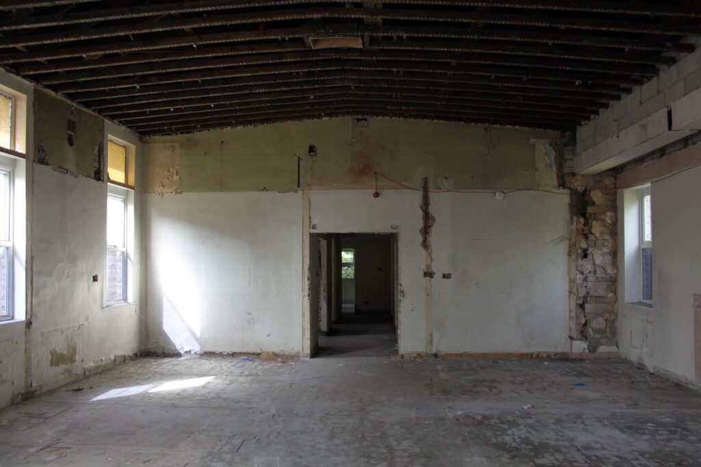 Photograph of the interior of the former Wood's Hospital, pre renovation