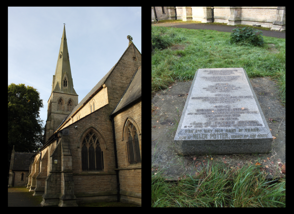 Photograph of the grave of the Potter Family at Hyde Chapel, Gee Cross